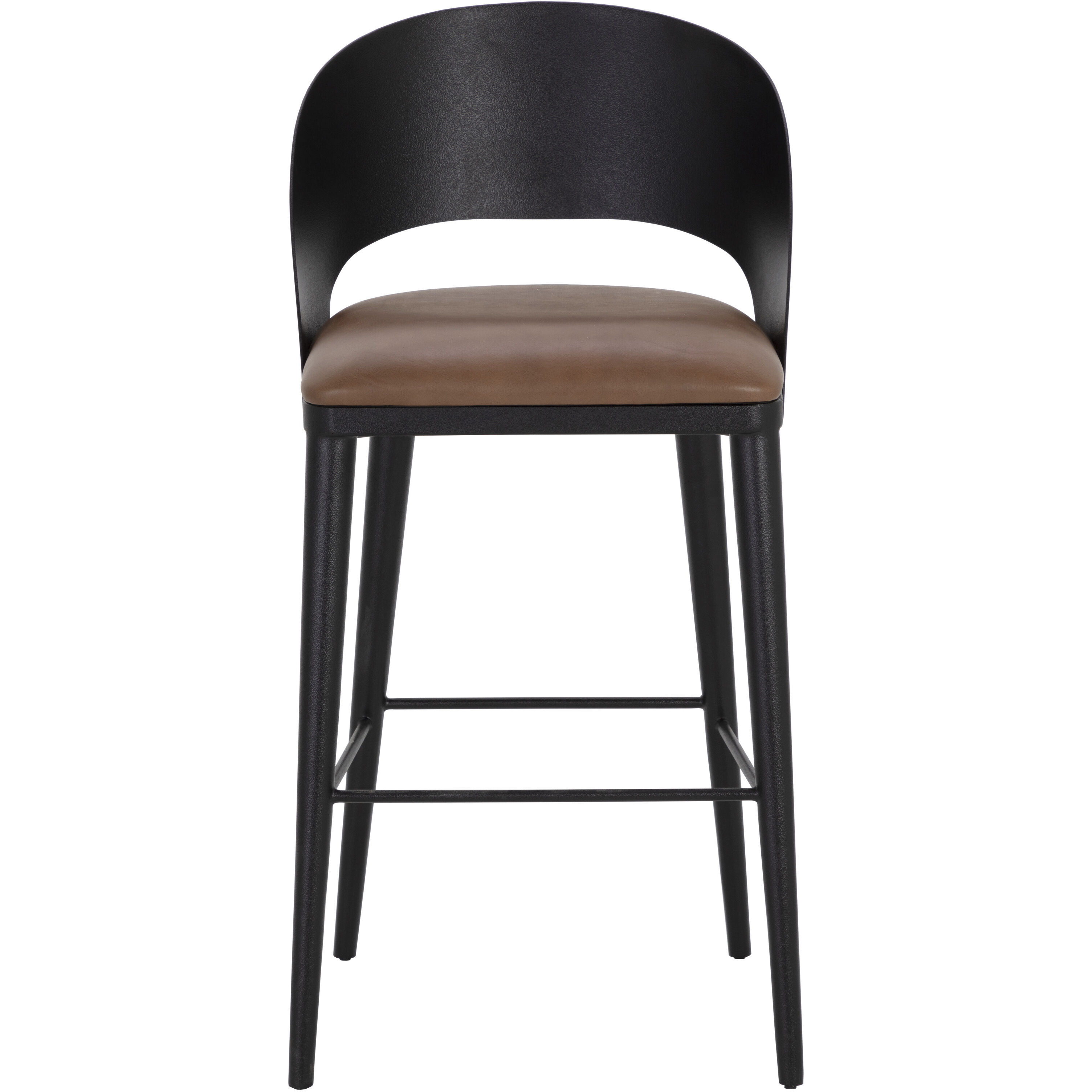 Dezirae 41 inch Black / Cognac Leather Barstool